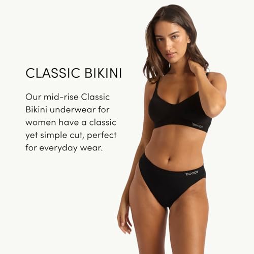Image of Boody -Classic Bikini -Women's Underwear -Mid Rise, Moderate-Full Coverage Fit -Soft, Flat-Ribbed Waistband -Bamboo Viscose