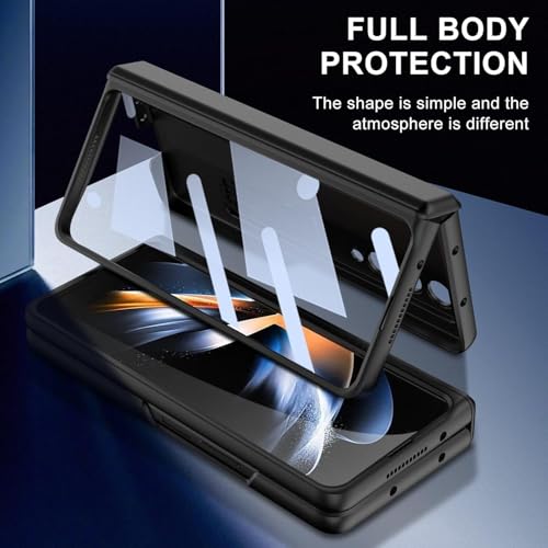 Image of TechTrendz Magnetic Case for Samsung Galaxy Z Fold 4 Case Hinge Coverage Protective Case with Built-in Kickstand PC All-Inclusive Shockproof Cover (Plastic | Black)