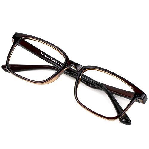 Image of VisionGlobal Blue Light Blocking Glasses for Women /Men,Computer Reading, TV Glasses, Stylish Square Frame(Black, +0.75 Magnification)