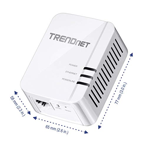 Image of TRENDnet Powerline 1300 AV2 Adapter, IEEE 1905.1 & IEEE 1901, Gigabit Port, Range Up to 300m (984 ft.), TPL-422E White
