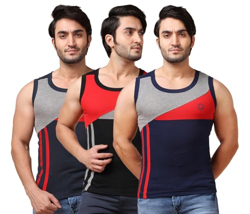 Image of Dollar Bigboss Men's Solid Cotton Gym Vest (Colour May Vary)