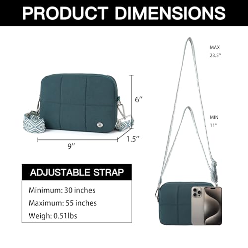 Image of Telena Crossbody Bags for Women Cross Body Purse with Guitar Strap | Lightweight Puffer Shoulder Bag for Travel