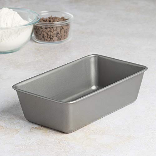 Cooking Light Heavy Duty Nonstick Bakeware Carbon Steel Bread Pan Or Loaf Pan With Quick Release Coating, Manufactured Without Pfoa, Dishwasher Safe, Oven Safe, 9.25-Inch X 5.25-Inch, Gray #TOP4