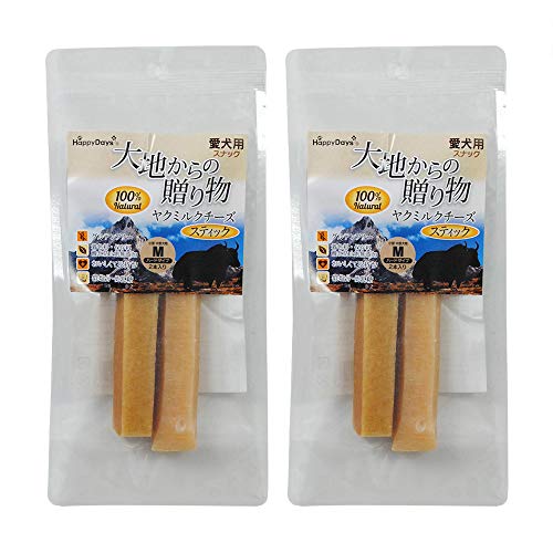 ペットプロ 犬用おやつ HappyDays 大地からの贈り物 ヤクミルクチーズスティック スティック M 2本入り×2個