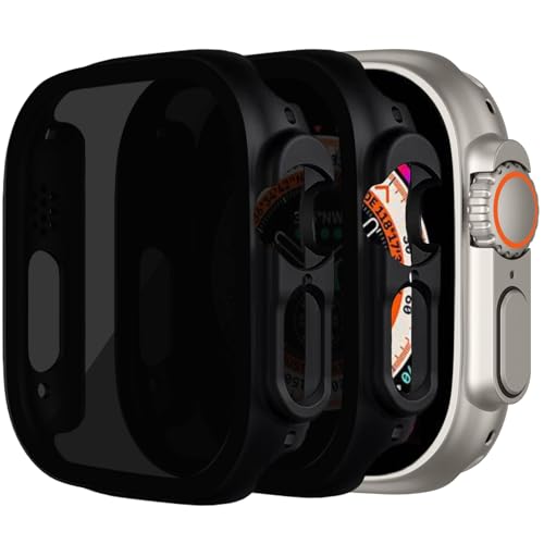 YCIELROU for Apple Watch Ultra 3/Ultra 2/Ultra 49mm Privacy Screen Protector Case, [Anti-Peeping] Tempered Glass Protective Cover for Apple Watch Ultra/Ultra 2/Ultra 3, 2 Pack, Black by YCIELROU - Used condition - US$8.99