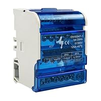 4 Stufiger Einphasiger Anschlusskasten, Klemmenverteilerkasten DIN-Schiene Klemmenblock mit Schutzabdeckung,Terminal Verteilerkasten Klemmblock Hutschiene 4 Eingänge 24 Ausgänge für Elektrotechnik