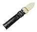 RECHERE Alligator Crocodile Grain Leather Watch Band Strap Gold Pin Buckle Color Black (Width 20mm)