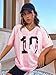 Oversized Jersey Shirts for Women Argentina Jersey Brazil Shirt Pink Soccer Mom Tshirts Y2k V Neck Short Sleeve Top