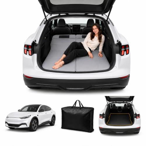 Image of Car Mattress for Mustang Mach-E 2021-2026, Upgraded Non-Inflatable Thickened Foam SUV Car Camping Mattress, Foldable Trunk Sleeping Pad Car Bed Mattress for Road Trips Camping Travel