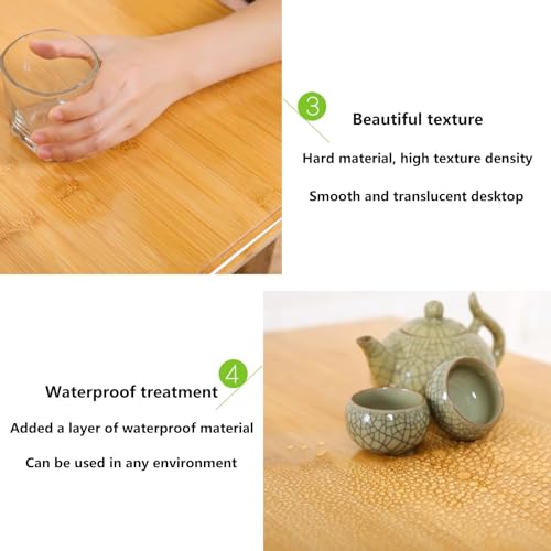 Mesa de comedor japonesa de bambú plegable baja para suelo 7