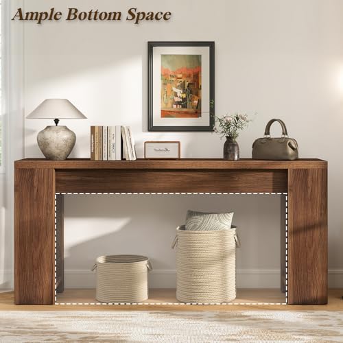 Curlaky 71\" Extra Long Console Table, Wood Farmhouse Entryway Table, Plank and Beam Console Tables for Living Room, Entry, Entrance, Behind Couch, Hallway, Foyer, Narrow Sofa Tables for Front Doo