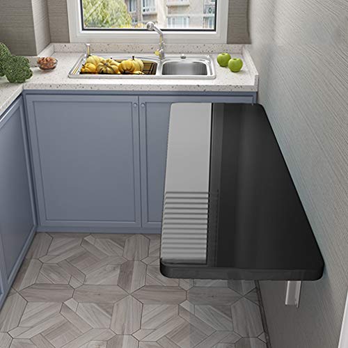 Mesa de pared plegable compacta para cocina, superficie lisa para una fácil limpieza, versátil escritorio de escritura y computadora (27.5 x 27.6 pulgadas) diseño que ahorra espacio