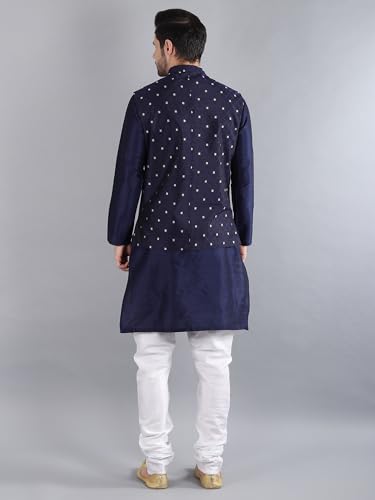 Image of Uri and MacKenzie Men's Silk Blend Kurta Pajama with Designer Ethnic Nehru Jacket /Modi Jacket