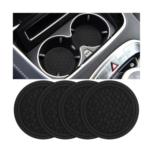 Portavasos para coche, 4 unidades, diámetro 2.75 pulg, negro miniatura 1