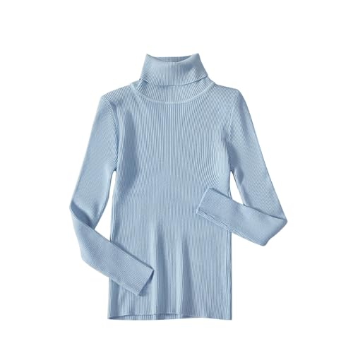 Akklian Basic Solid Sweater Winter Slim Fitted Warm Pullover Sweater Ribbed Knit Cold Resistant Trendy Elastic Jumper Tops