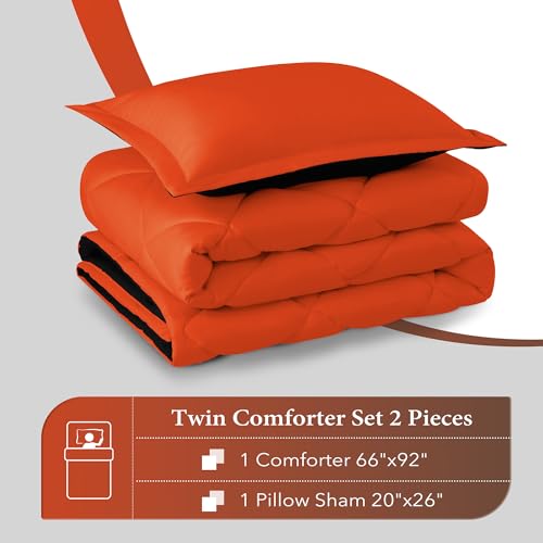 Image of downluxe Twin Comforter Set - Flame and Black Twin Comforter, Soft Bedding Sets for All Seasons -2 Pieces - 1 Comforter (66 inchx92 inch) and 1 Pillow Sham(20 inchx26 inch)