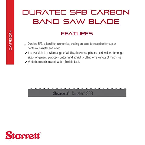 Starrett Duratec SFB Band Saw Blade with Carbon Steel - Regular Tooth, Raker Set, Neutral Rake - 93" Length, 3/4" Width, .032" Thickness, 8 TPI - 91550-07-09 by Starrett - Image 2