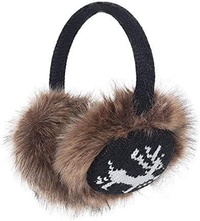 ZLYC Women Fashion Print Faux Fur Ear Warmers Winter Outdoor Earmuffs