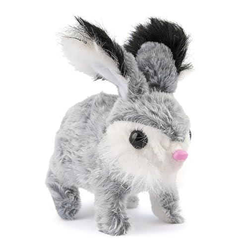 Genérico Conejo Realista Interactivo | Conejo Robot Salto Automático con Sonidos | Juguete Realista - Regalo de Cumpleaños Navidad Pascua Fiestas Niños Niñas