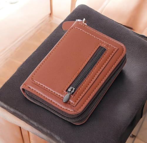 Image of Slim Skinny Fit Card Wallet for Men and Women (74 Small Chain Card brownnH)