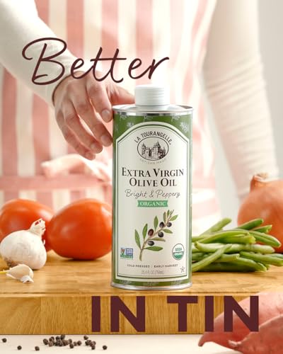 Image of La Tourangelle, Organic Extra Virgin Olive Oil, Cold-Pressed EVOO from Spain, 25.4 Fl Oz - Spanish Olive Oil with Polyphenols for Cooking, Drizzling, Marinades, and Dipping, Rich Flavor