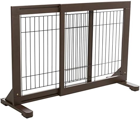 Bonnlo Free Standing Dog Gate, 37" — main product photo from Amazon listing (ASIN B07KLRLYC5)
