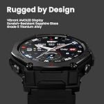 Amazfit T-Rex 3 Pro Outdoor Smart Watch 48mm Sapphire AMOLED Display, Ti Bezel, Dual Band GPS, Offline Maps, 25 Days Battery, Built-in Flashlight, 10 ATM, 180+ Sports Mode for Android & iPhone, Black