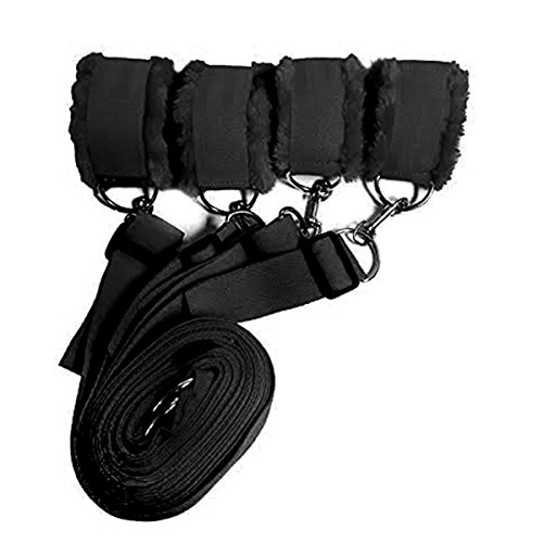 Bed Restraints For Sex With Adjustable Straps For Bondage And Bdsm (Furry) - Black By Happynhealthy #TOP1