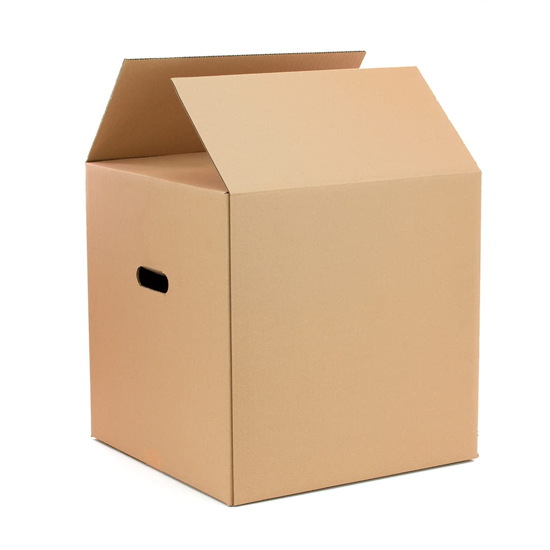 Confezione da 10 scatole di cartone Trasporti, scatola con manici per una facile manipolazione, dimensioni 40x40x40 cm, scatola cartone ultra resistente, 100% ecologico