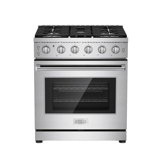Empava 30 Inch Gas Range with True Convection, 4.55 Cu. Ft Oven, 18,000 BTU Power Burner for Searing, 5 Sealed Burners Cooktop, Convertible NG/LP, Stainless Steel, CSA Certified