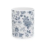 Toile Blue and white floral Ceramic Mug, Chinoiserie Elegant Tea Cup for Chinoiserie Lovers, 11oz 15oz Coffee Cup