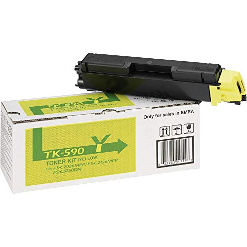 Kyocera TK-590Y Toner Gelb, Original Tonerkartusche 1T02KVCNL0. Kompatibel fĂĽr ECOSYS M6026cdn