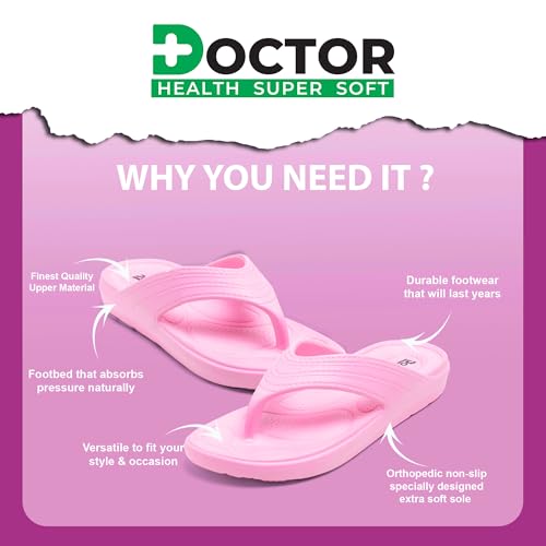 Image of DOCTOR HEALTH SUPER SOFT Women Soft EVA Flip Flops | Lightweight Cushioned Thong Slippers | Anti-Slip Comfortable Everyday Wear Sandals for Indoor Outdoor Use