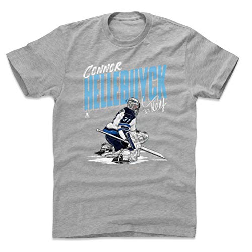 500 LEVEL Connor Hellebuyck Shirt (Cotton, Medium, Heather Gray) - Winnipeg Men's Apparel - Connor Hellebuyck Chisel WHT