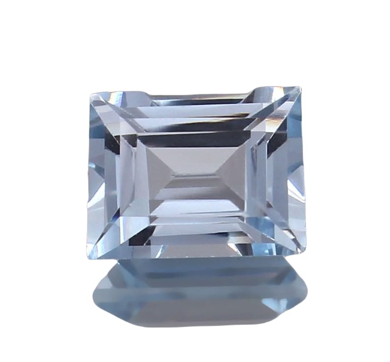 Aigue-marine brésilienne 10x8 mm taille émeraude pour la création de bijoux DIY
