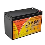VEMDIA 12V 8Ah LiFePO4 Lithium Battery, LiFePO4 Battery Built-in BMS, 4000+ Deep Cycles 8Ah Lithium Iron Phosphate Batterys Waterproof for Solar, Small UPS, Power Wheels, Fish Finder, Camping
