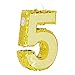 Juvale Small Number 5 Gold Foil Pinata, Fifth Birthday Party Supplies, 15.5 x 10.5 x 3 Inches