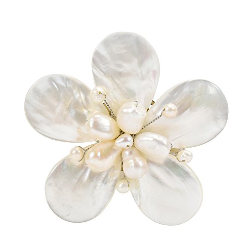 AeraVida Classy Pearl Flower Pin