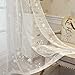 YK CURTAIN Tende Trasparenti in Voile Ricamate per Interni con Anelli Adatto a Soggiorno Cucina Camera da Letto, Bianco 2 Pannelli,140 * 245cm