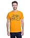 Happy Family Retro Racing Bike Diagram Mens T-Shirt - Large - Gold