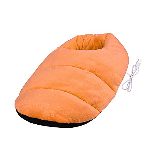 HSKB Fußwärmer Elektrisches Heizkissen/Wärmekissen/Heizmatte/Wärmetherapie/Flauschig Waschbarem Innenfutter für Geschenk Abschaltautomatik und Überhitzungsschutz (Gelb) Cover