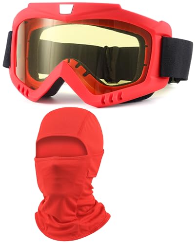 Image of Dirt Bike Goggles with Balaclava Motorcycle ATV Riding Ski Motocross Windproof Dustproof Racing Glasses for Women Men
