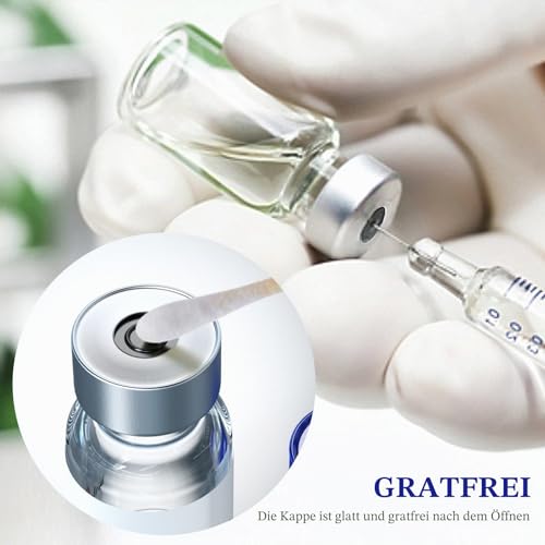 ZHANXUBIO Sterile leere Ampullen mit selbstheilendem Injektionsanschluss und Aluminium-Kunststoffkappe, sterile Verpackung (20 ml, transparent, 10 Stück)