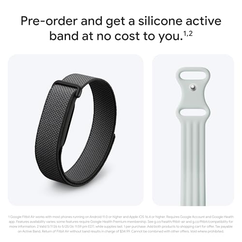Image of Google Fitbit Air - Obsidian with Large Fog Active Band Bundle