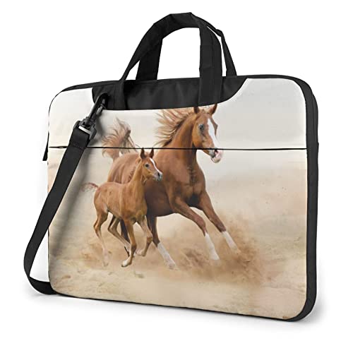Maletin Ordenador Portatil con Compartimento para Accesorios Funda para Portátil Animales Caballo Corriendo para portátiles Protectora Compatible Trabajo Bolsa 15.6 pulgadas Cover