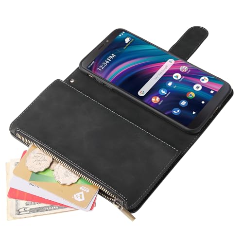 Étui portefeuille BLU View 3 Tracfone Asuwish avec coque TPU interne et vitre écran - 6