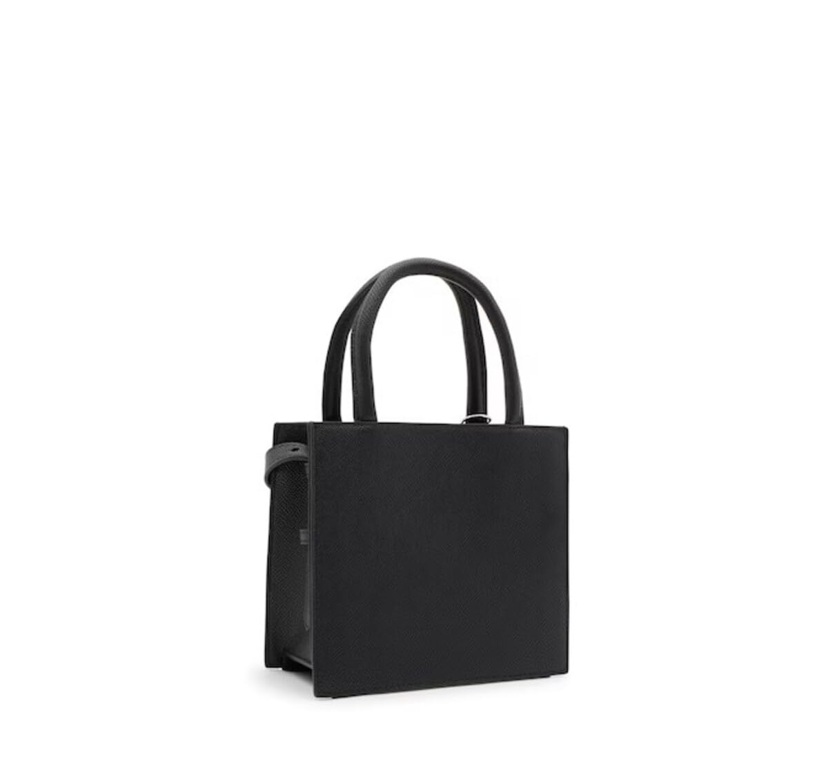 TOUS Schwarze Handtasche, minimalistisches Design mit geprägtem Logo, Kunstleder, eleganter lässiger Stil