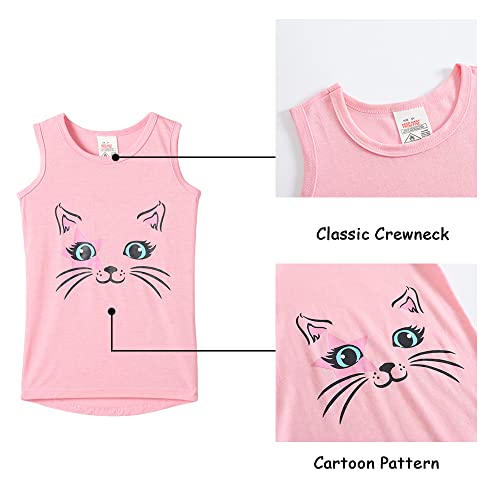 MyFav Big Kids Girls Sleeveless Sleepwears Hearts Shape Striped Pajama Nightgown4