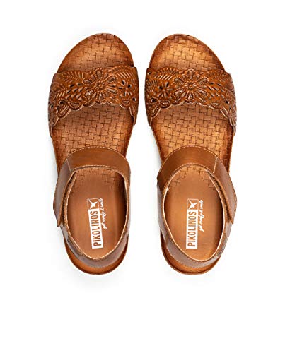 Image of PIKOLINOS Wedge Sandals Leather Mahon for Woman Brandy