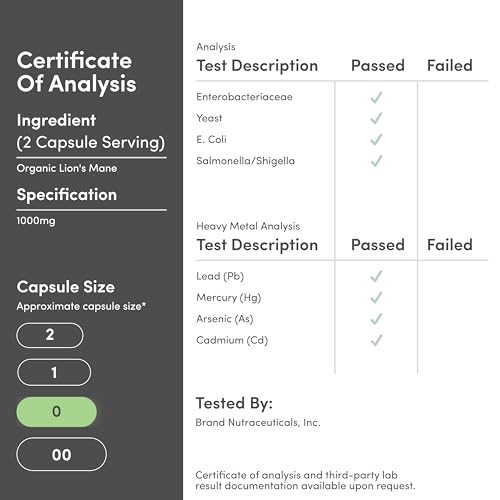 Organic Lions Mane Mushroom Capsules, for Focus Support and Immune Health, Third Party Tested and Grown in The USA - by Double Wood - Image 8